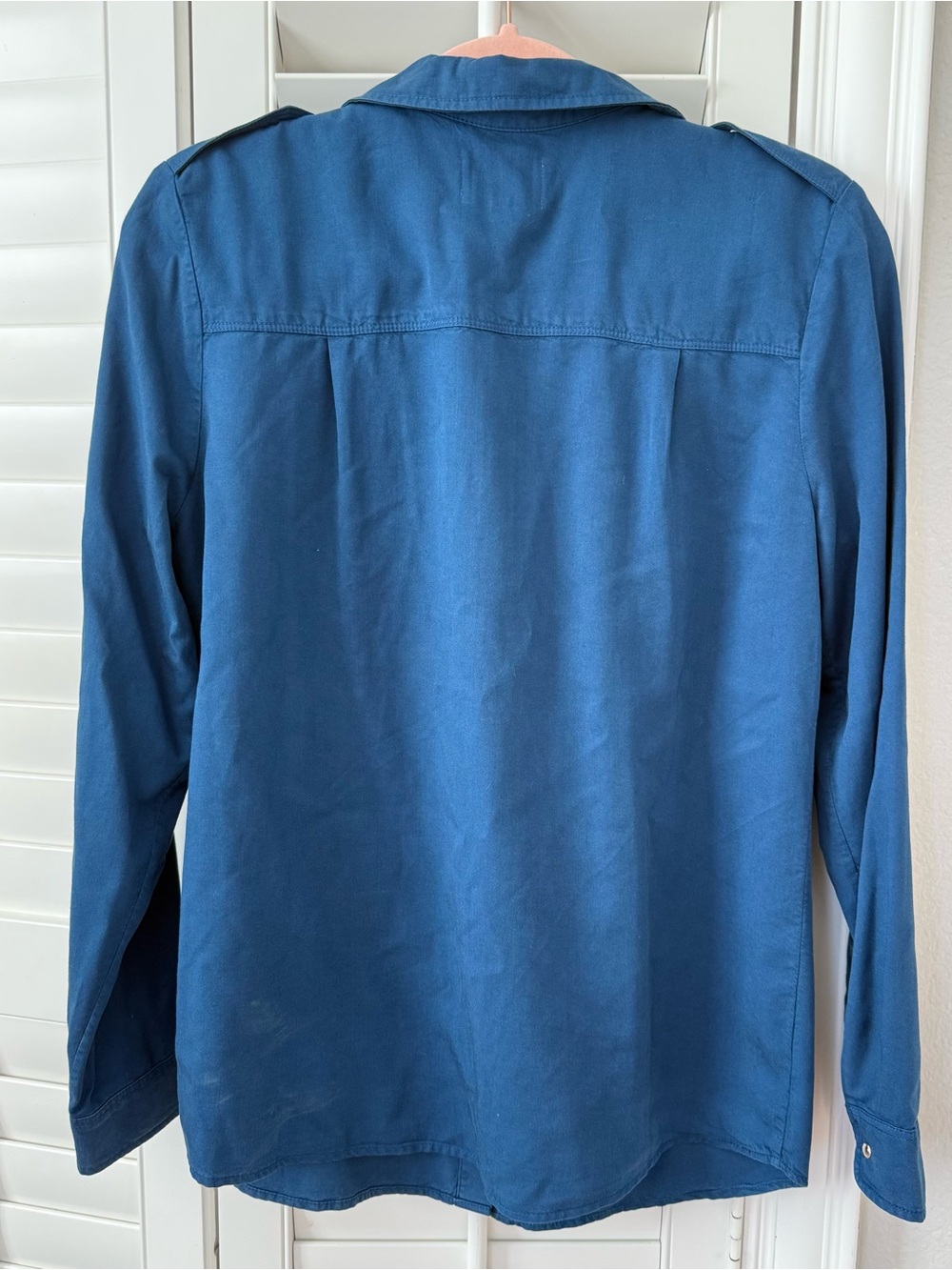 Sezane Davina Indigo Blue Parisian Button-Down Collared Shirt 38/6/Medium - Picture 5 of 8